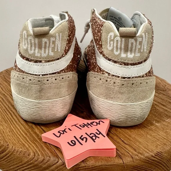 Golden Goose Rose Gold Glitter MidStars sz 38 - Picture 3 of 11